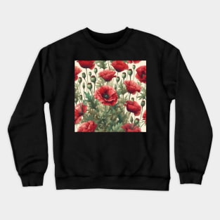 Red Poppy Flower Crewneck Sweatshirt